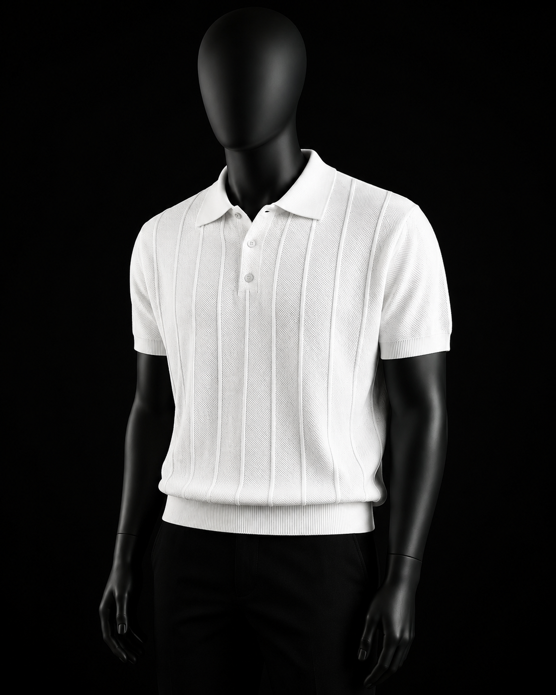 Ribbed Knit Polo
